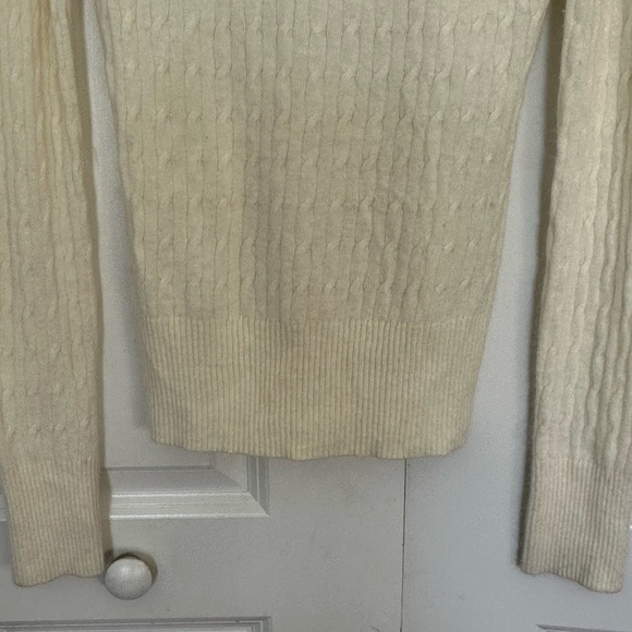 Aphorism cream angora wool blend, scoop neck knit sweater, size large - Picture 3 of 8